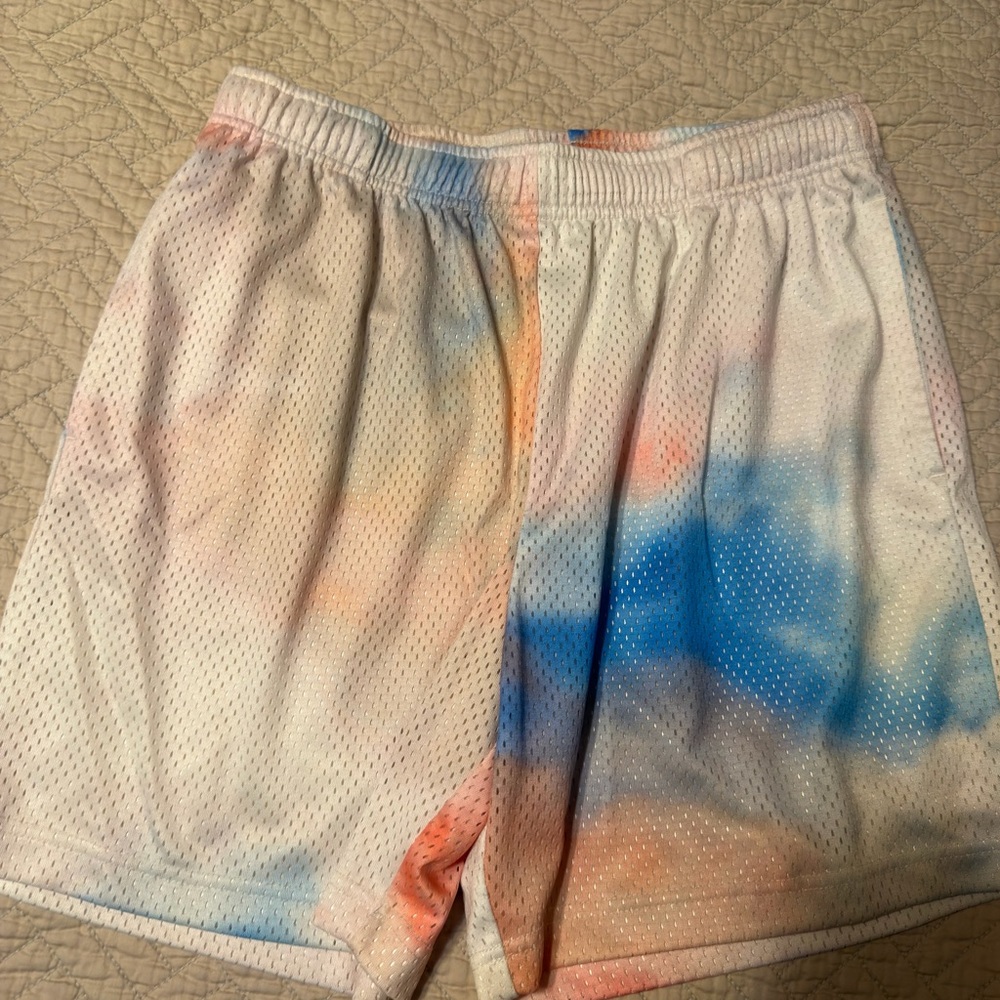 John Elliott Blue and Pink Tie-Dye Athletic Shorts